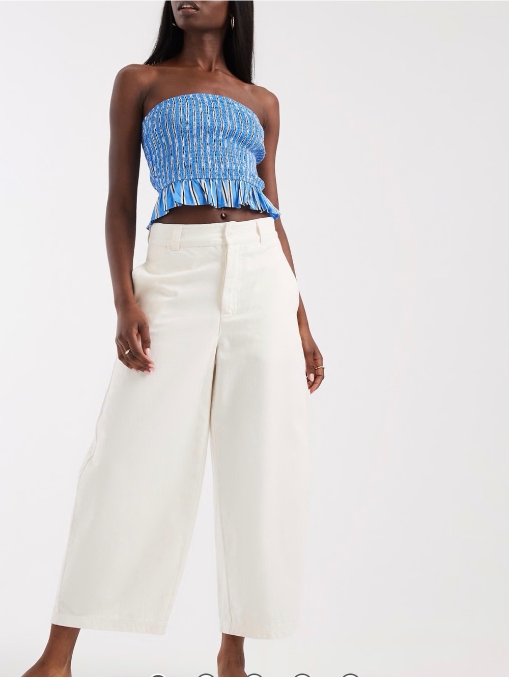 Ivory wide leg chino